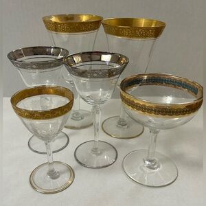 Lot of 6 Assorted Vintage Tiffin, Glastonbury Stemware, etc.